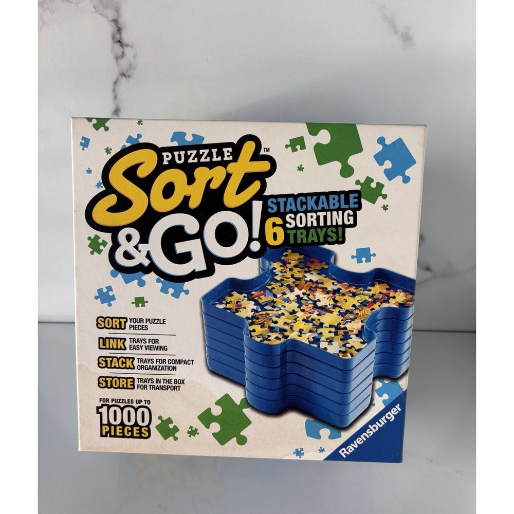 Ravensburger Puzzle Sort & Go! 6 Stackable Sorting Trays Sort by color/pattern